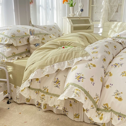 91家纺网 家纺一手货源 找家纺 （总）艾唯希 2024新款全棉法式花边四件套系列-第三批