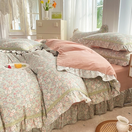 91家纺网 家纺一手货源 找家纺 （总）艾唯希 2024新款全棉法式花边四件套系列-第三批