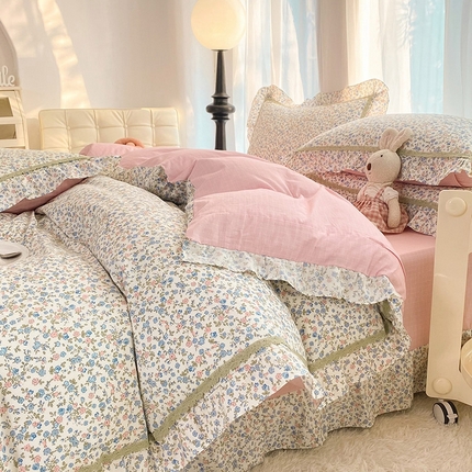 91家纺网 家纺一手货源 找家纺 （总）艾唯希 2024新款全棉法式花边四件套系列-第三批