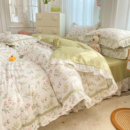 91家纺网 家纺一手货源 找家纺 （总）艾唯希 2024新款全棉法式花边四件套系列-第三批