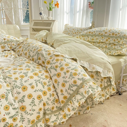 91家纺网 家纺一手货源 找家纺 （总）艾唯希 2024新款全棉法式花边四件套系列-第三批