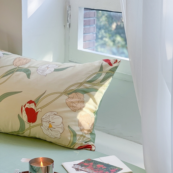 91家纺网 家纺一手货源 找家纺 时年 2023新款全棉四件套热爱生活系列第一期 花韵