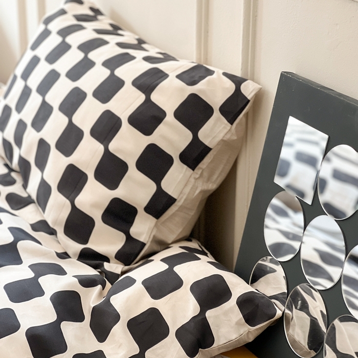 91家纺网 家纺一手货源 找家纺 时年 2023新款全棉四件套热爱生活系列第一期 黑米格