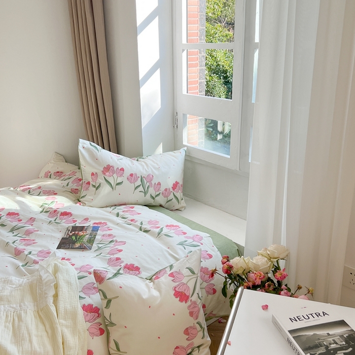 91家纺网 家纺一手货源 找家纺 时年 2023新款全棉四件套热爱生活系列第一期 静香