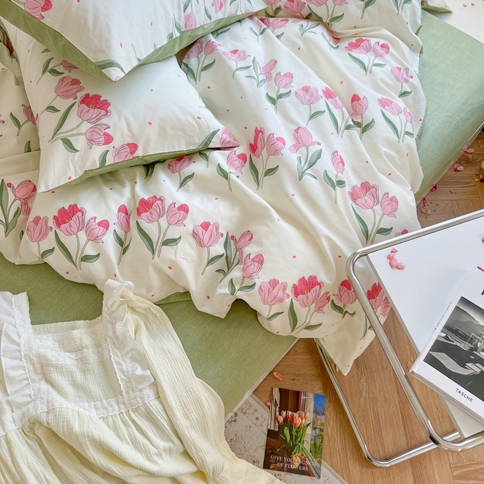 91家纺网 家纺一手货源 找家纺 时年 2023新款全棉四件套热爱生活系列第一期 静香