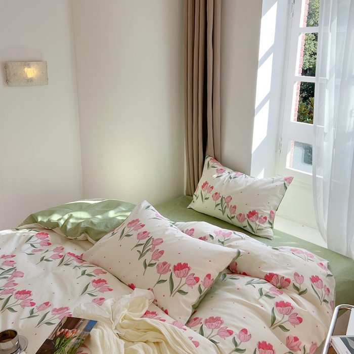 91家纺网 家纺一手货源 找家纺 时年 2023新款全棉四件套热爱生活系列第一期 静香