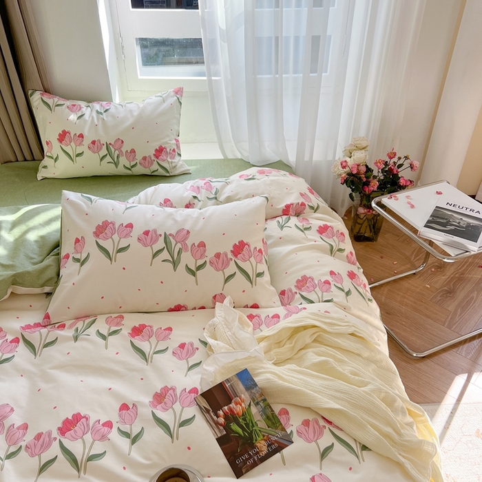 91家纺网 家纺一手货源 找家纺 时年 2023新款全棉四件套热爱生活系列第一期 静香