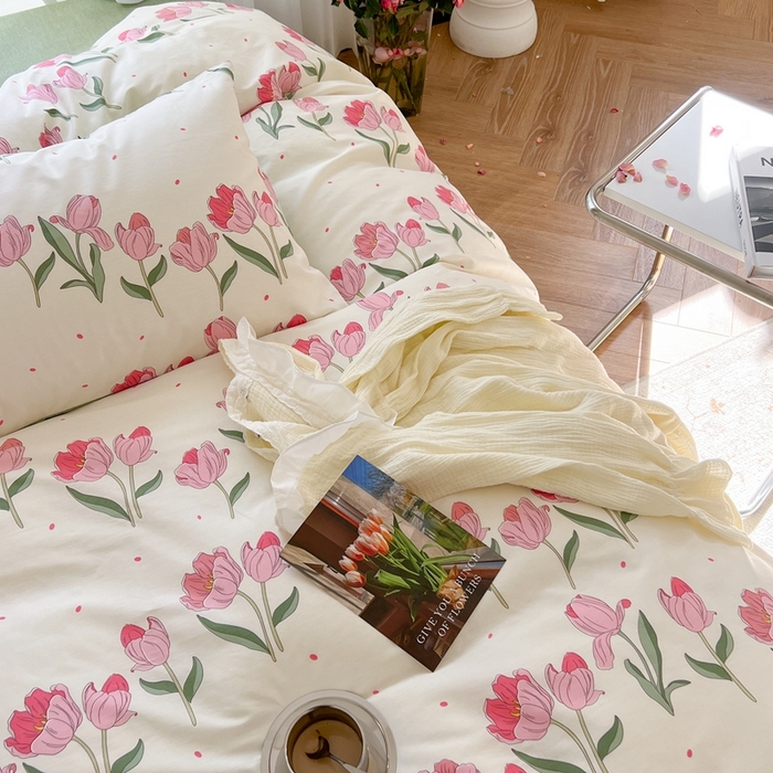 91家纺网 家纺一手货源 找家纺 时年 2023新款全棉四件套热爱生活系列第一期 静香