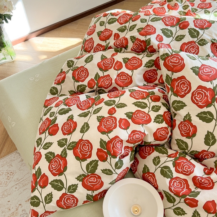 91家纺网 家纺一手货源 找家纺 时年 2023新款全棉四件套热爱生活系列第一期 卡罗拉