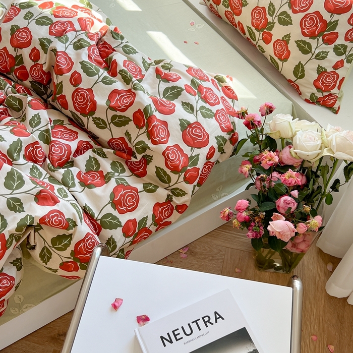 91家纺网 家纺一手货源 找家纺 时年 2023新款全棉四件套热爱生活系列第一期 卡罗拉