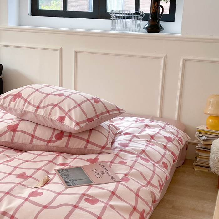 91家纺网 家纺一手货源 找家纺 时年 2023新款全棉四件套热爱生活系列第一期 情人结