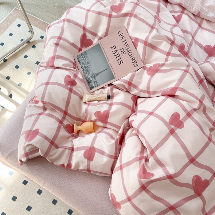 91家纺网 家纺一手货源 找家纺 时年 2023新款全棉四件套热爱生活系列第一期 情人结