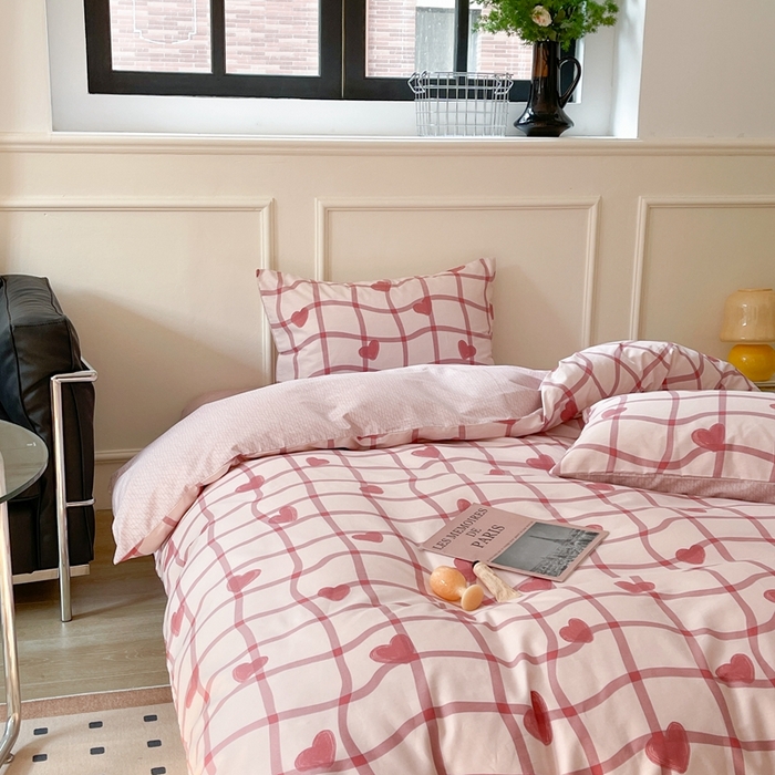 91家纺网 家纺一手货源 找家纺 时年 2023新款全棉四件套热爱生活系列第一期 情人结