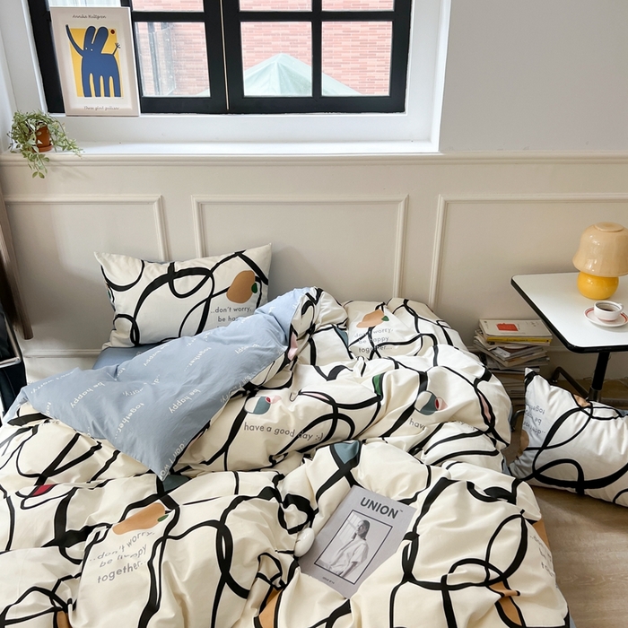 91家纺网 家纺一手货源 找家纺 时年 2023新款全棉四件套热爱生活系列第一期 悠然曲