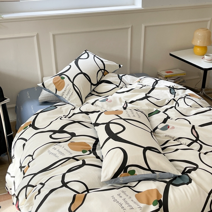 91家纺网 家纺一手货源 找家纺 时年 2023新款全棉四件套热爱生活系列第一期 悠然曲