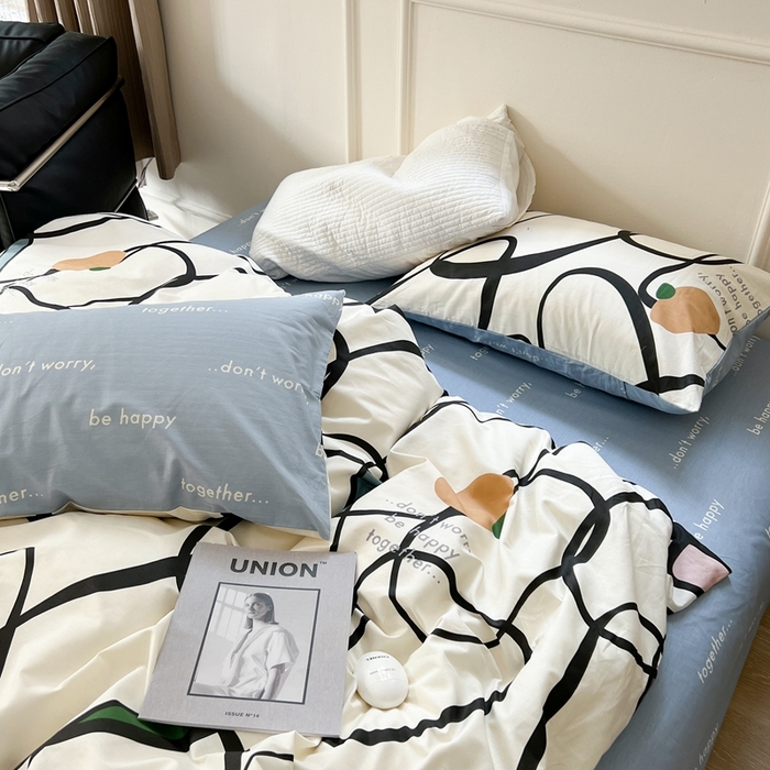 91家纺网 家纺一手货源 找家纺 时年 2023新款全棉四件套热爱生活系列第一期 悠然曲