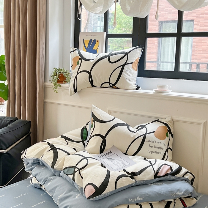 91家纺网 家纺一手货源 找家纺 时年 2023新款全棉四件套热爱生活系列第一期 悠然曲