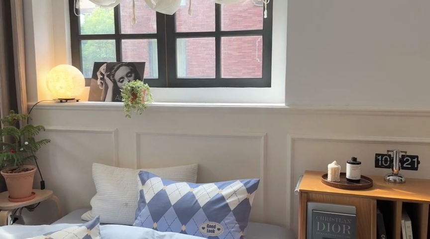 91家纺网 家纺一手货源 找家纺 时年 2023新款全棉四件套热爱生活系列第一期 蓝意菱格