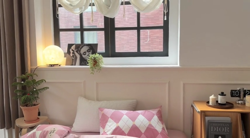 91家纺网 家纺一手货源 找家纺 时年 2023新款全棉四件套热爱生活系列第一期 粉意菱格