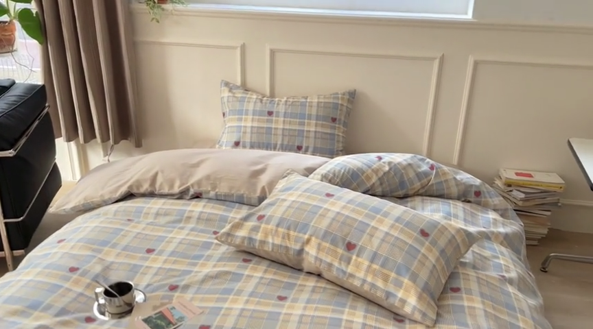 91家纺网 家纺一手货源 找家纺 时年 2023新款全棉四件套热爱生活系列第一期 罗兰