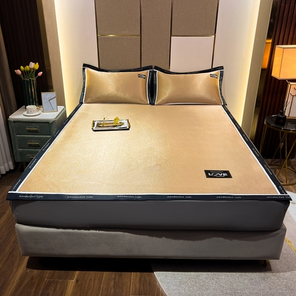 宅部落2023新款加厚碳光丝凉席 海贝金