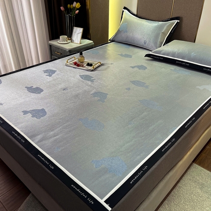 宅部落 2023新款冰藤提花席 海豚蓝