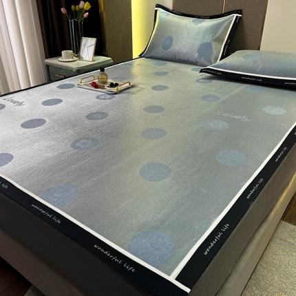 宅部落 2023新款冰藤提花席 波点蓝