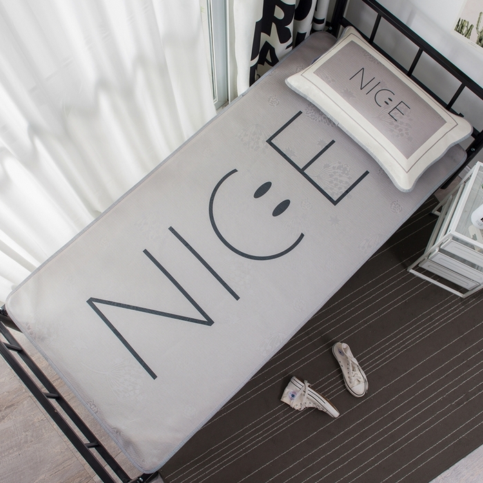 91家纺网 家纺一手货源 找家纺 宅部落2023新款学生宿舍单人凉席 Nice life灰