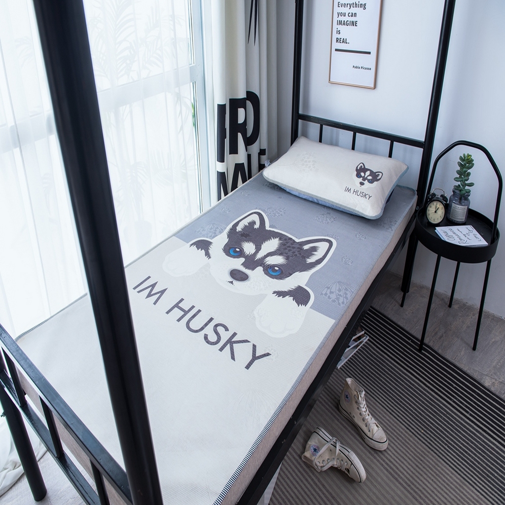 91家纺网 家纺一手货源 找家纺 宅部落2023新款学生宿舍单人凉席 哈士奇