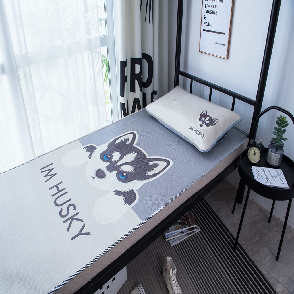 91家纺网 家纺一手货源 找家纺 宅部落2023新款学生宿舍单人凉席 哈士奇