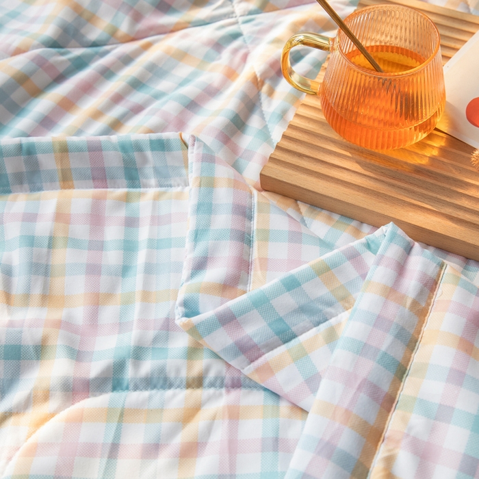 91家纺网 家纺一手货源 找家纺 （总）久云居 2024新款水洗棉新疆棉花被格纹夏被