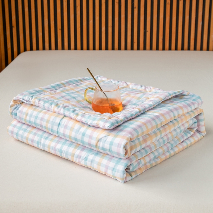 91家纺网 家纺一手货源 找家纺 （总）久云居 2024新款水洗棉新疆棉花被格纹夏被