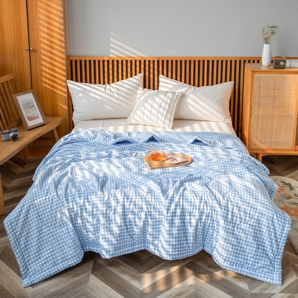 91家纺网 家纺一手货源 找家纺 （总）久云居 2024新款水洗棉新疆棉花被格纹夏被