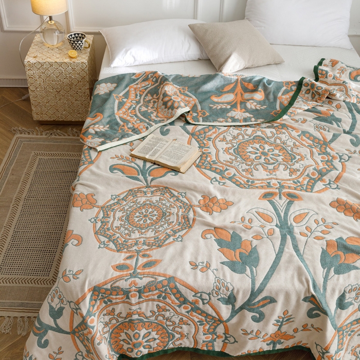 91家纺网 家纺一手货源 找家纺 （总）朴尔 2023新款水洗全棉四层细纱系列毛巾被