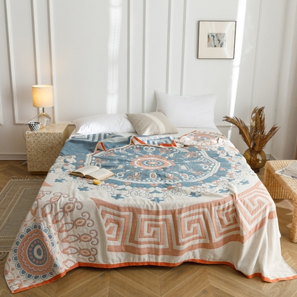 91家纺网 家纺一手货源 找家纺 （总）朴尔 2023新款水洗全棉四层细纱系列毛巾被