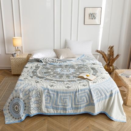 91家纺网 家纺一手货源 找家纺 （总）朴尔 2023新款水洗全棉四层细纱系列毛巾被