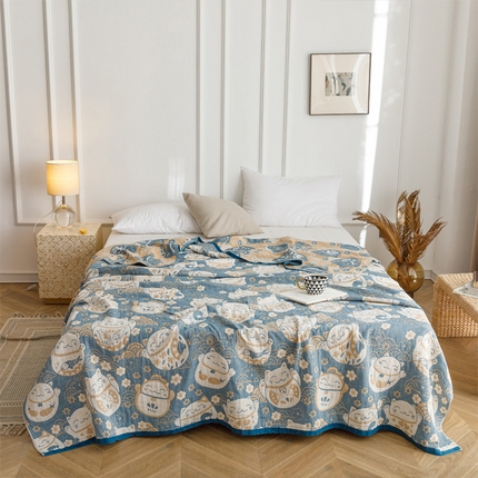 91家纺网 家纺一手货源 找家纺 （总）朴尔 2023新款水洗全棉四层细纱系列毛巾被