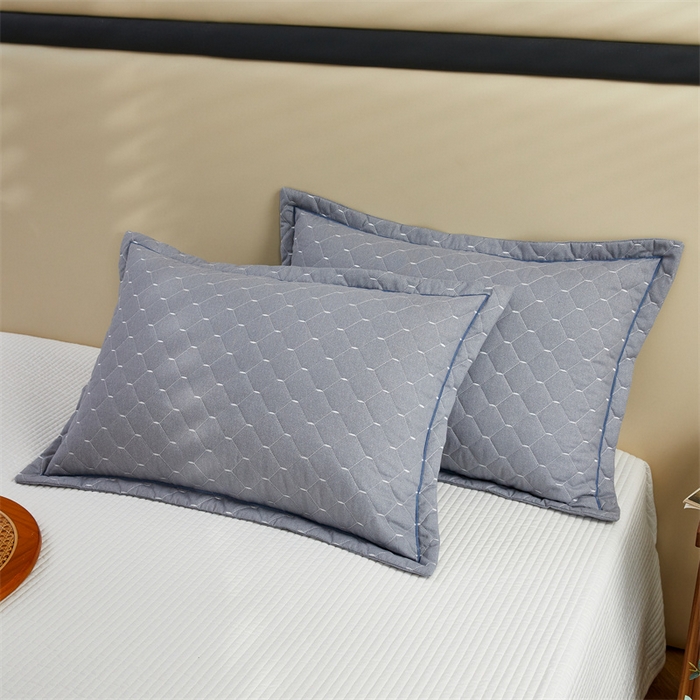 91家纺网 家纺一手货源 找家纺 （总）杜先生 2023新款纯色活性磨毛全棉刺绣夹棉枕套一对