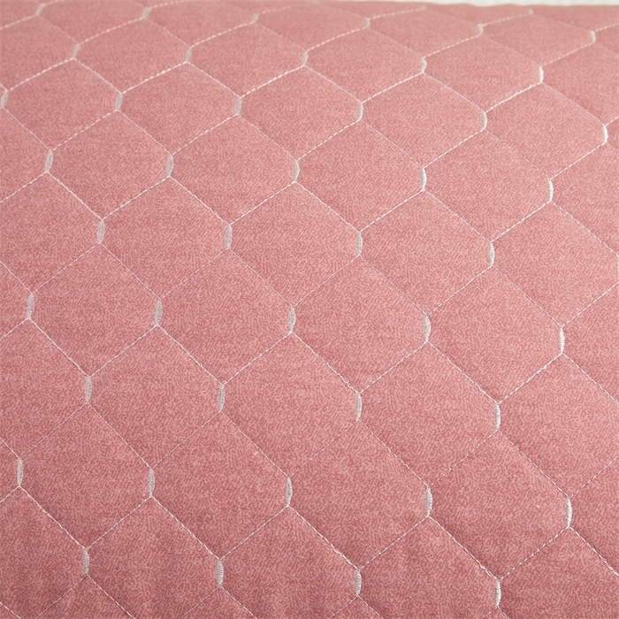 91家纺网 家纺一手货源 找家纺 杜先生 2023新款纯色活性磨毛全棉刺绣夹棉枕套一对 米粒红豆沙