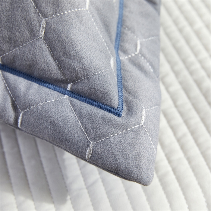 91家纺网 家纺一手货源 找家纺 杜先生 2023新款纯色活性磨毛全棉刺绣夹棉枕套一对 米粒浅灰