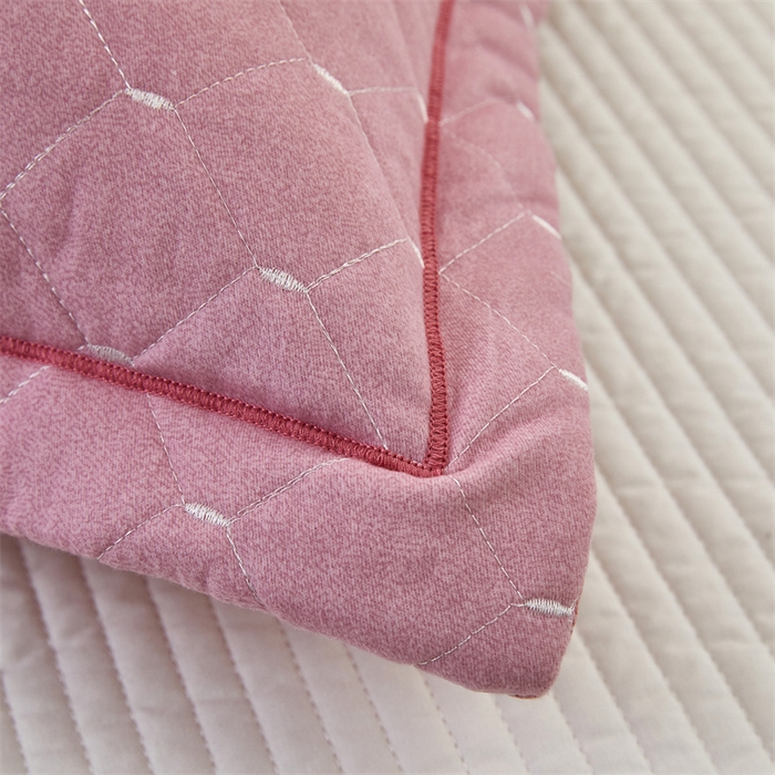 91家纺网 家纺一手货源 找家纺 杜先生 2023新款纯色活性磨毛全棉刺绣夹棉枕套一对 米粒浅玉