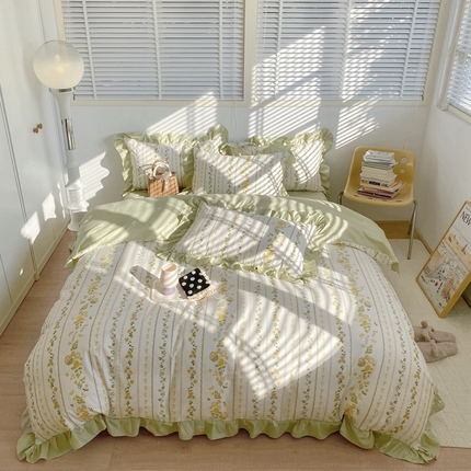 91家纺网 家纺一手货源 找家纺 （总）眠屿 2023春季花边全棉四件套