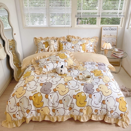 91家纺网 家纺一手货源 找家纺 （总）眠屿 2023春季花边全棉四件套