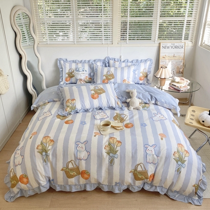 91家纺网 家纺一手货源 找家纺 （总）眠屿 2023春季花边全棉四件套