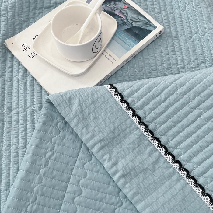 91家纺网 家纺一手货源 找家纺 （总）乐卧 2026新款雅韵蕾丝花边手工花卉夏凉被四件套