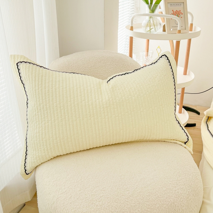 91家纺网 家纺一手货源 找家纺 乐卧 2026新款雅韵蕾丝花边手工花卉夏凉被四件套 黄油色-有花版