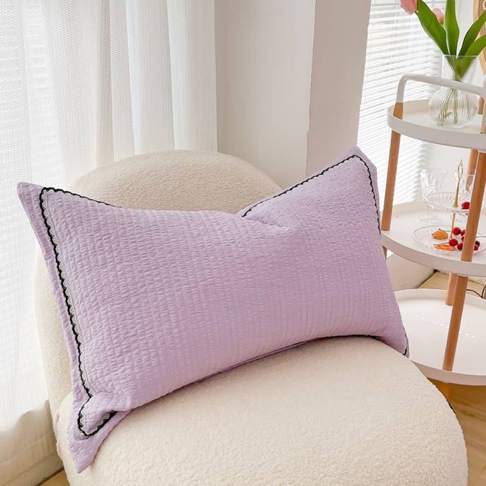 91家纺网 家纺一手货源 找家纺 乐卧 2026新款雅韵蕾丝花边手工花卉夏凉被四件套 兰花色-有花版