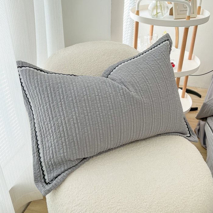 91家纺网 家纺一手货源 找家纺 乐卧 2026新款雅韵蕾丝花边手工花卉夏凉被四件套 麦芽灰-有花版