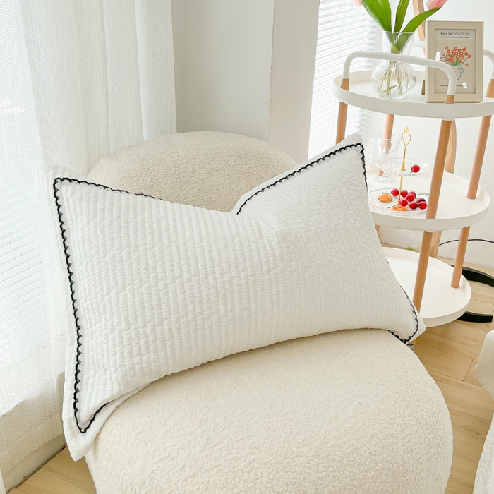 91家纺网 家纺一手货源 找家纺 乐卧 2026新款雅韵蕾丝花边手工花卉夏凉被四件套 甜白色-有花版