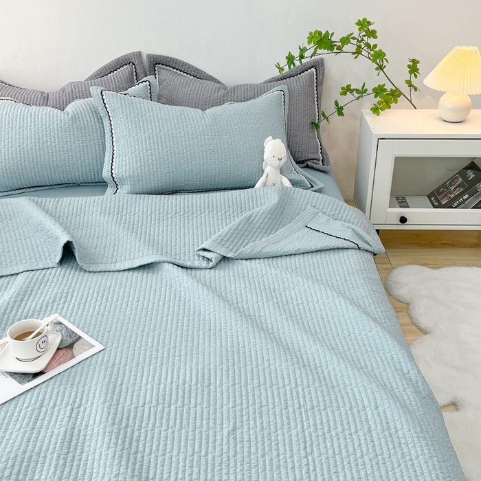 91家纺网 家纺一手货源 找家纺 （总）乐卧  2026新款雅韵蕾丝花边手工花卉夏凉被四件套